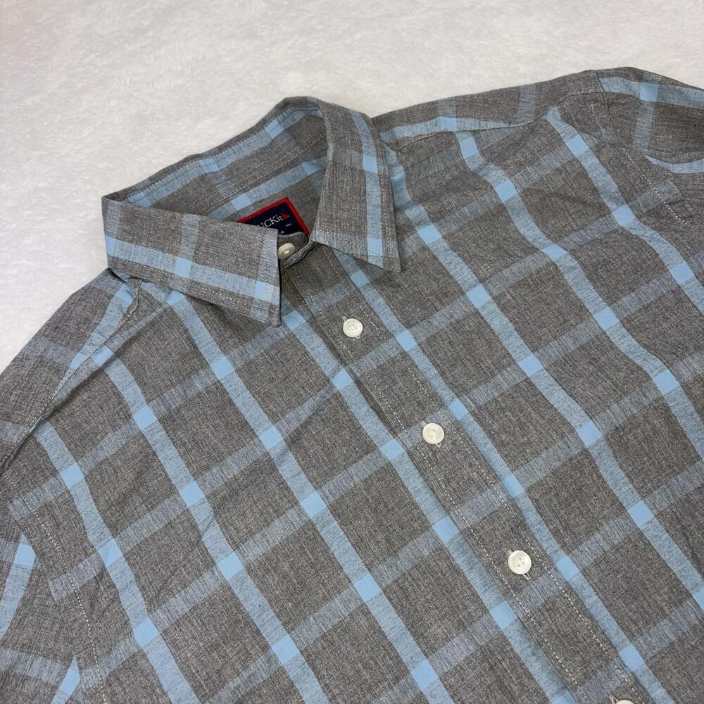 UNTUCKit Button Up Shirt Men S Gray Plaid Long Sleeve Cotton Lightweight